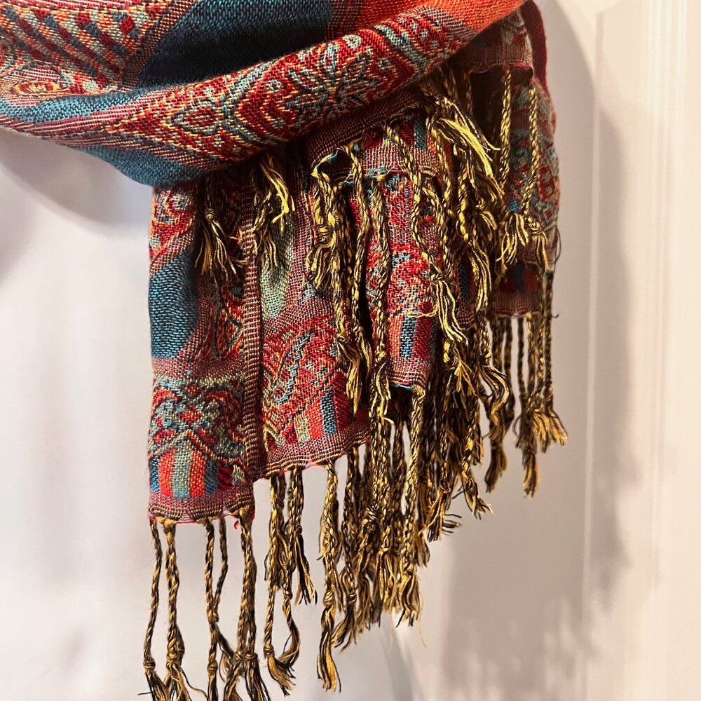 Pashmina Cashmere Scarf-Beautiful Bright Colors-27" x 86"- Warm/Cozy-Versatile - Picture 14 of 16